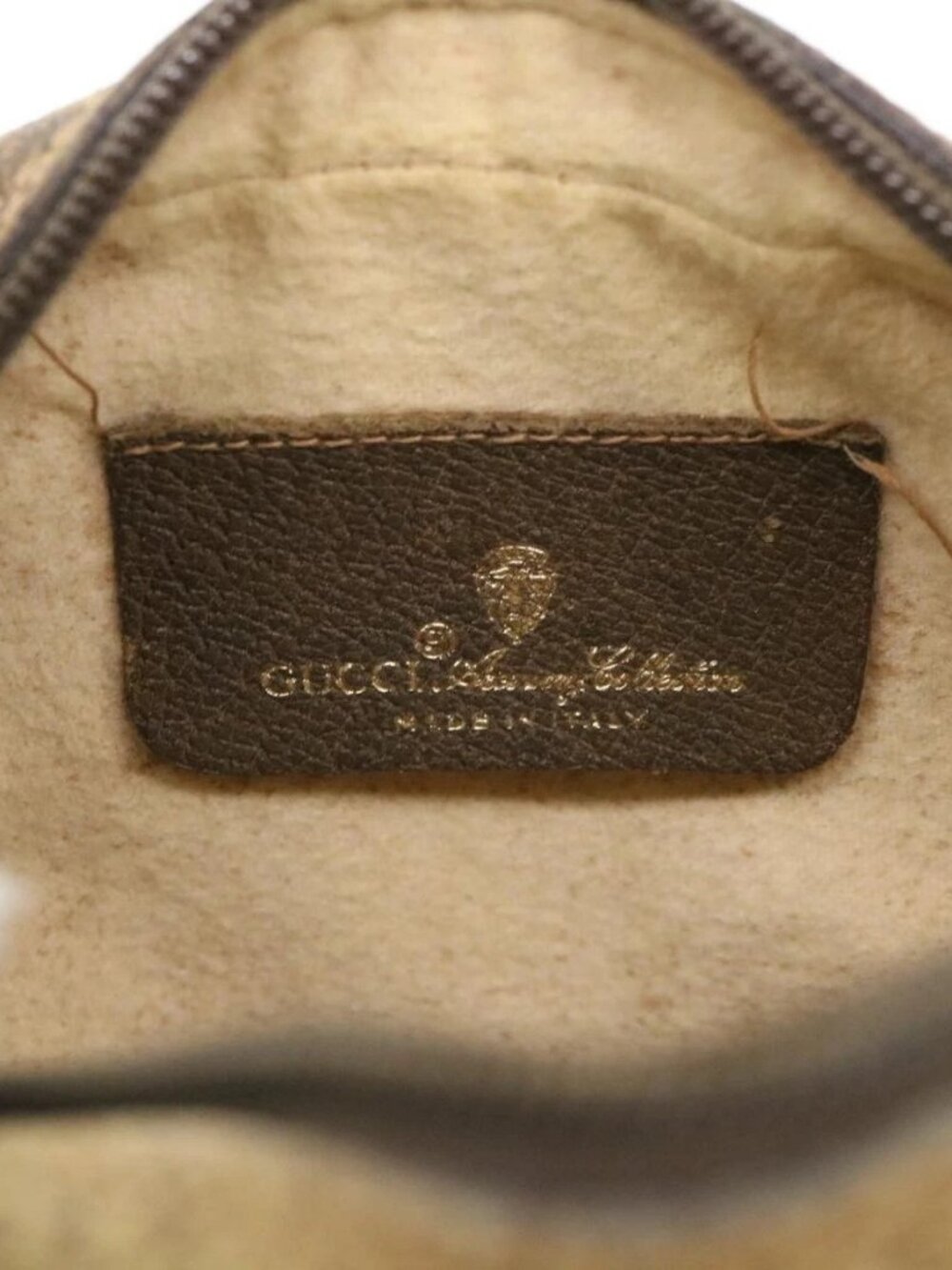 GUCCI Web Sherry Line GG Canvas Shoulder Bag PVC Leather Beige Green Auth rd4502 - Picture 10 of 16